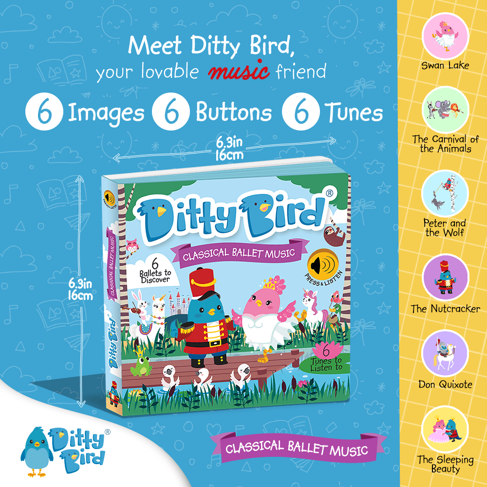 List of tunes in Ditty Bird Classical Ballet Music, includes Nutcracker and Swan Lake
