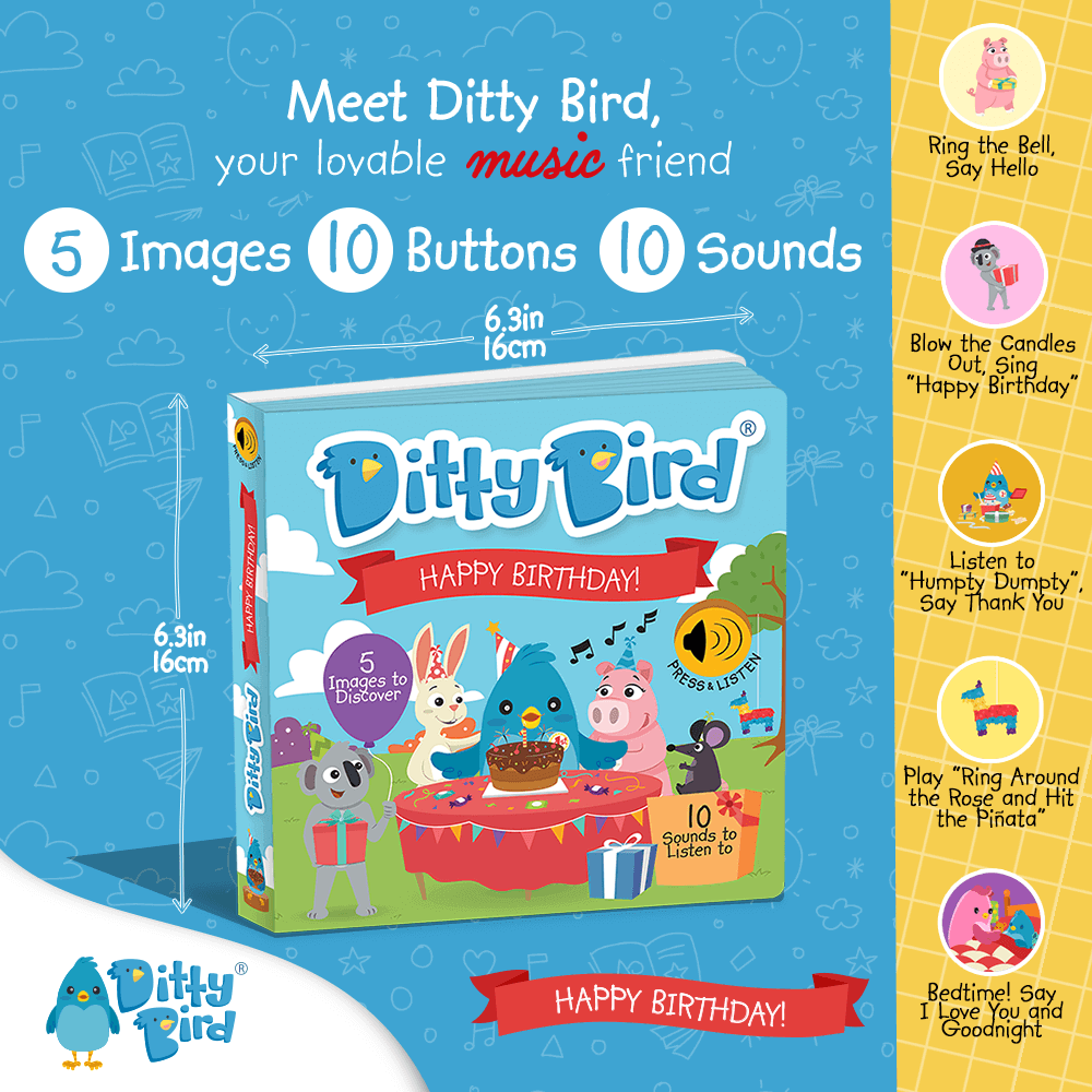 List of Happy Birthday Songs: Kids will find 10 ‘sound dots’ to bring the entire day, party and even night time tuck-in to life!