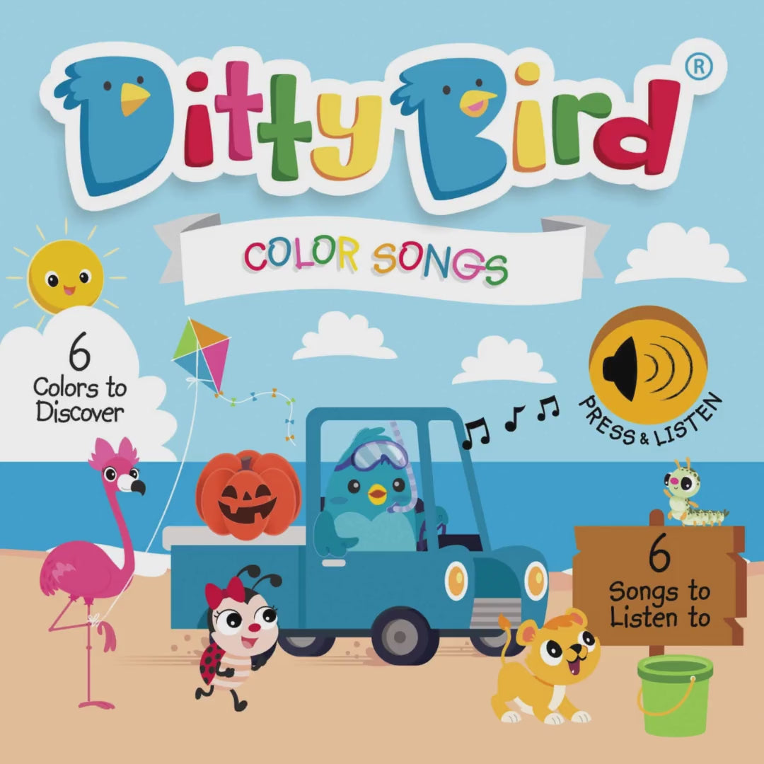 Listen to Color Songs with Ditty Bird! Includes 6 songs to listen to, 6 colors to discover