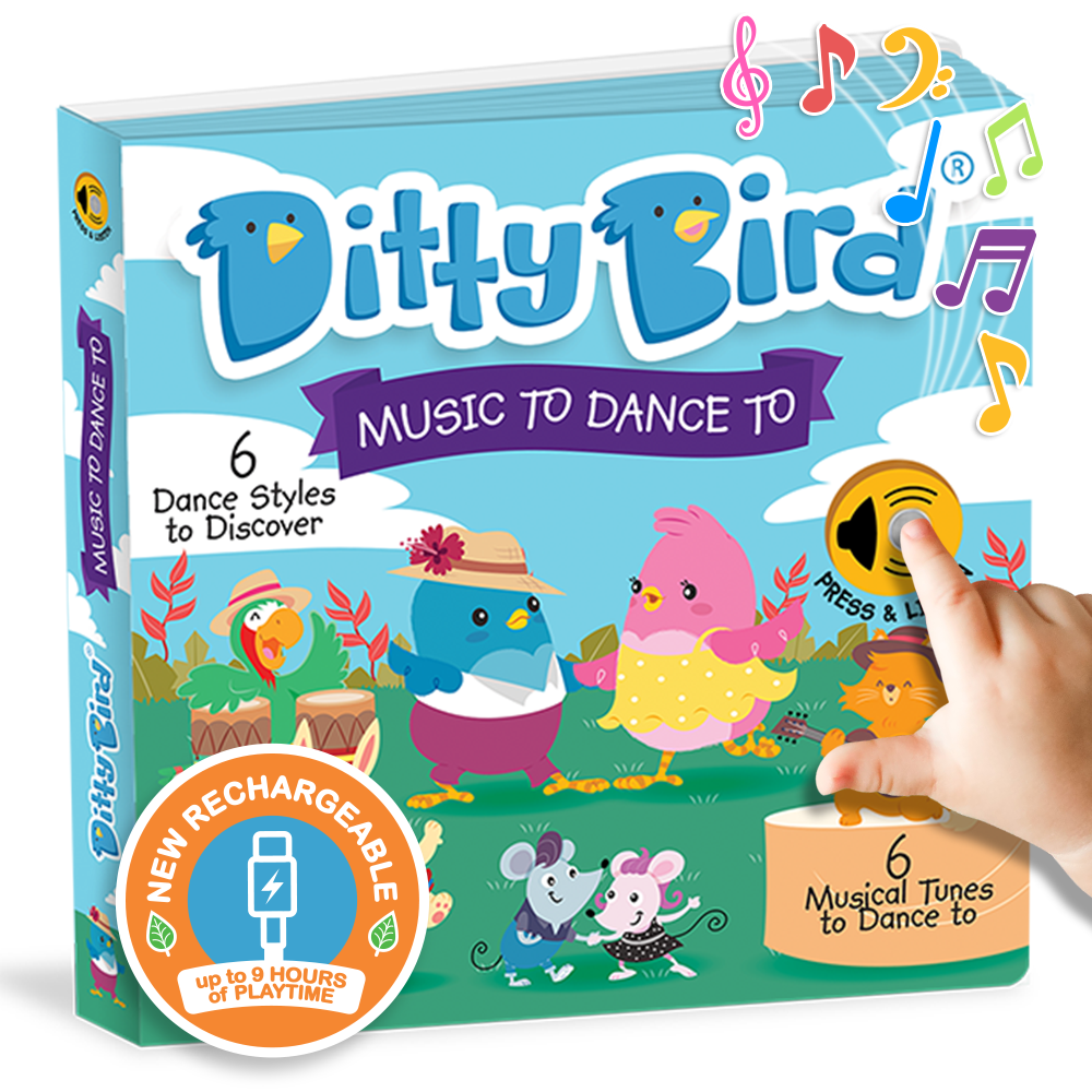 Ditty Bird Music to Dance to USB-C rechargeable book