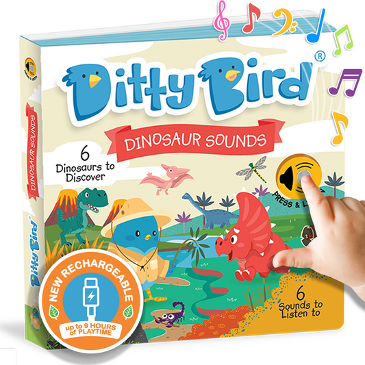 Ditty Bird Dinosaur Sounds interactive USB-C rechargeable book