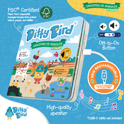 Canciones de Animales en Español | USB-C Rechargeable