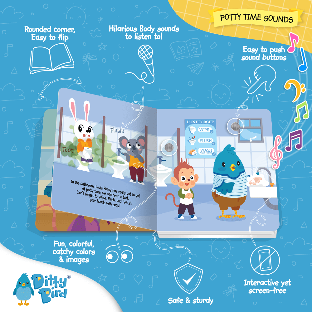Ditty Bird | Potty time sounds | Interactive musical song book