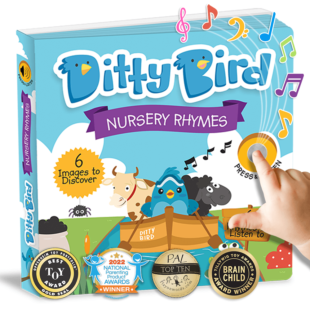 Ditty Bird Nursery Rhymes, bestselling musical sound books for toddlers 1-3. Great educational gift for one year old boy and girl. 