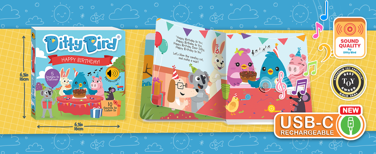 Ditty Bird Happy Birthday Interactive Book