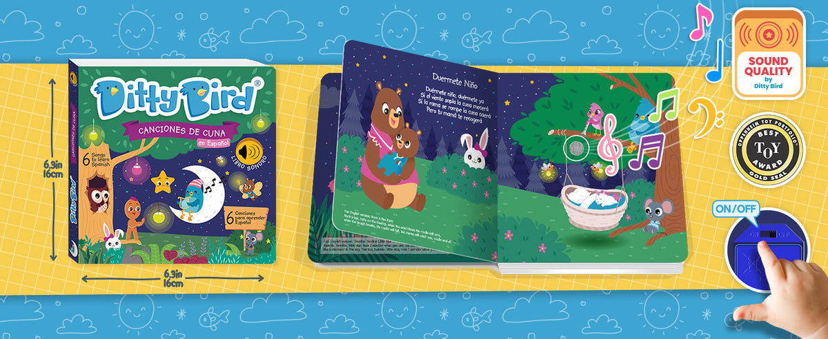 Ditty Bird Canciones de Cuna en Español | Interactive Musical Song Book